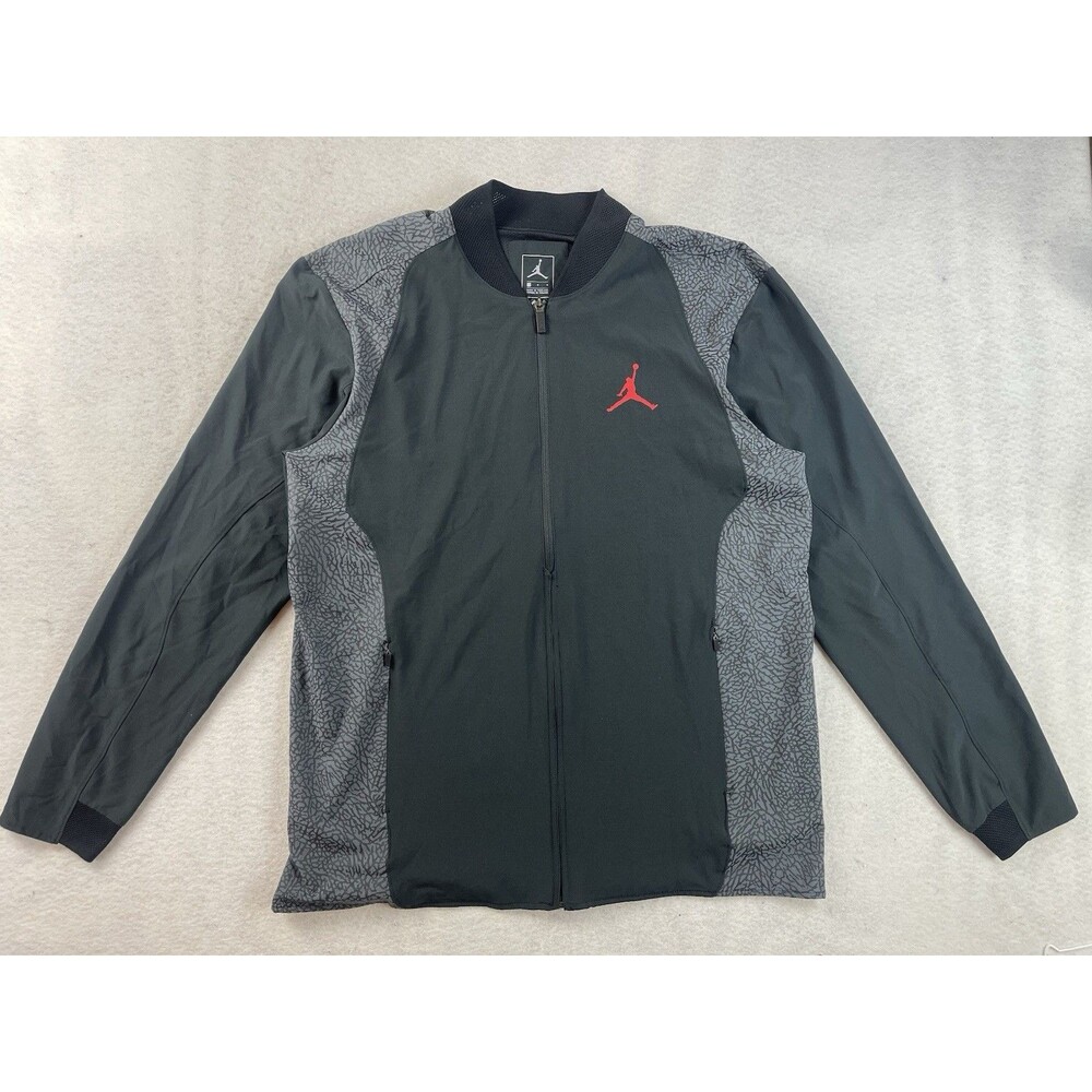 Nike Air Jordan Men’s Large Elephant Ultra Flight Full Zip Black Gray Jacket